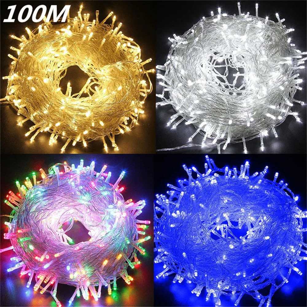 Christmas Lights 5M 10M 20M 30M 50M 100M Led String Fairy Light 8 Modes Christmas Lights For Wedding Party Holiday LightsXJ250710