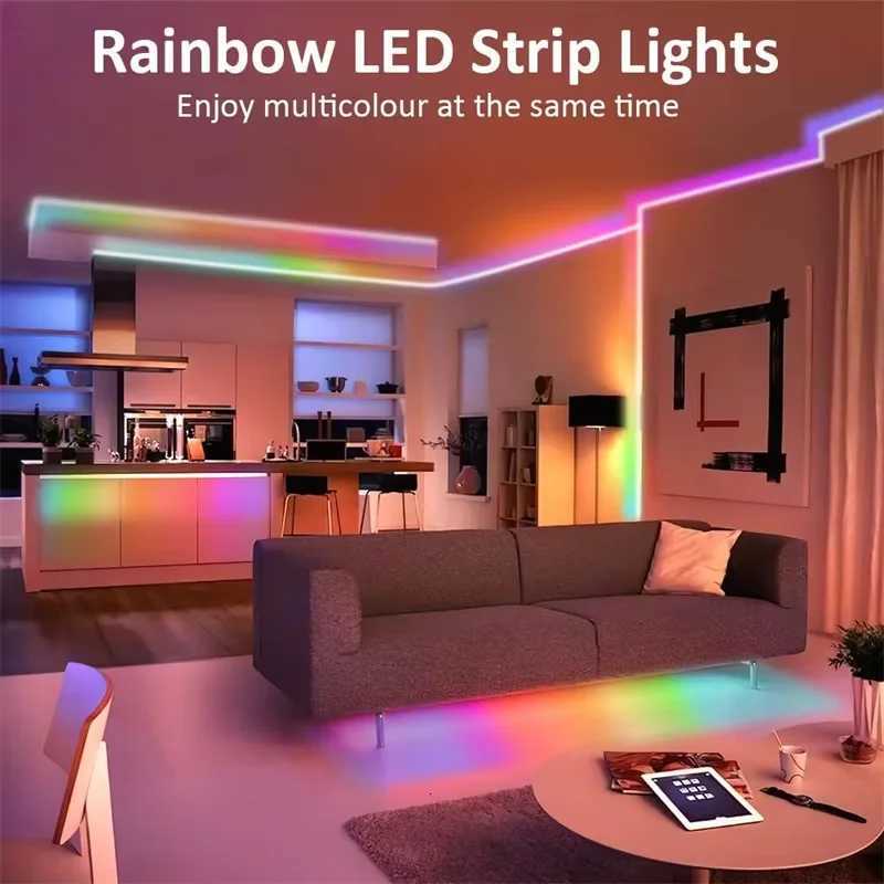 5V USB RGBIC Neon LED Strip 1/2/3/4/5M IP65 RGBIC Neon Lamp Tape with Bluetooth App and Remote for DIY Neon Decoration Lighting XJ250710