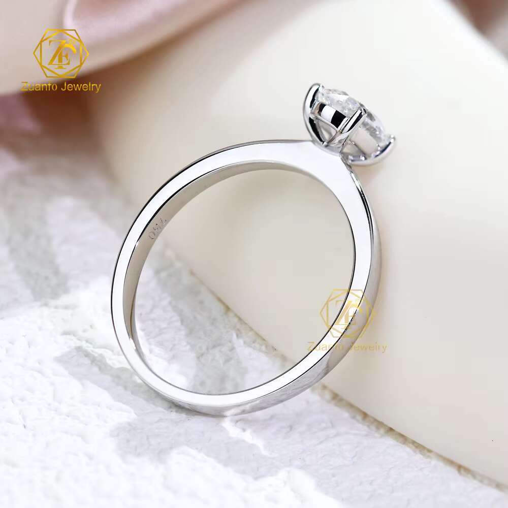 Custom IGI Certified D VS1 1CT Lab Diamond 14K White Gold CVD HPHT Solitaire Oval Lab Grown Diamond Ring for Women