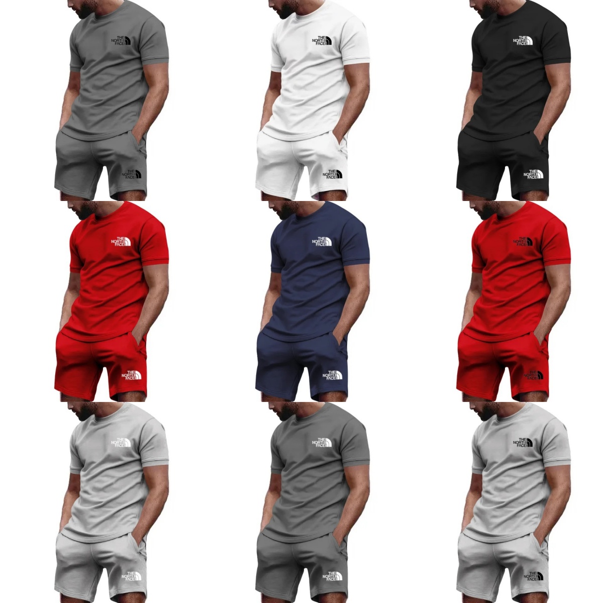 Men Summer Sportswear Short sleeved T shirt+Sports Shorts two-piece Brand Set Fashion Quick drying Casual Soft Comfortable Outdoor Clothing Jogging