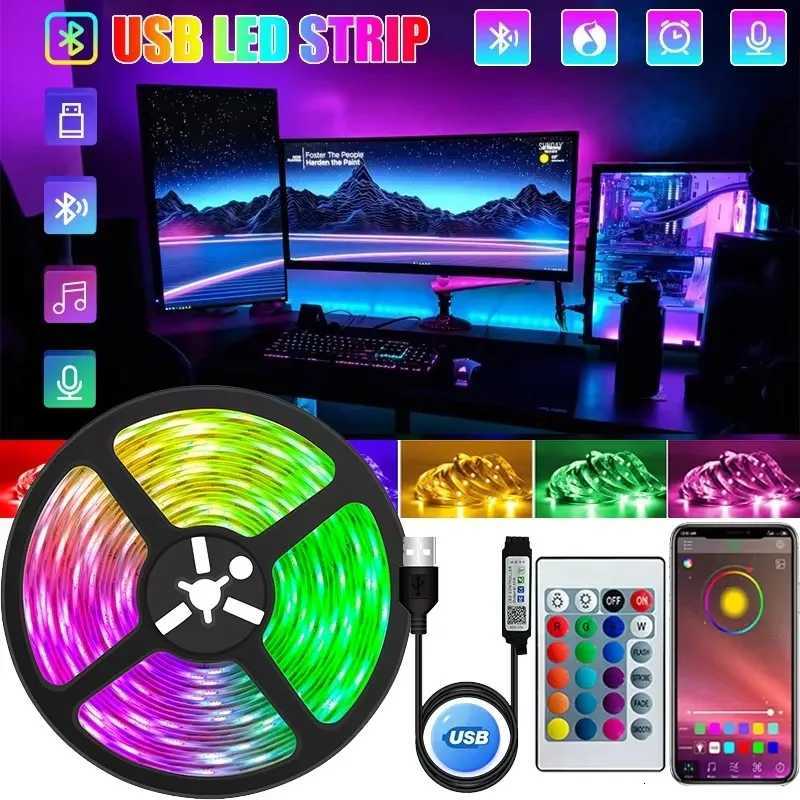 RGB LED Strip Light 1-30m 5050 USB LED Lights Bluetooth APP Control Flexible Lamp Tape LED Lights TV Backlights Room Decoration XJ250710