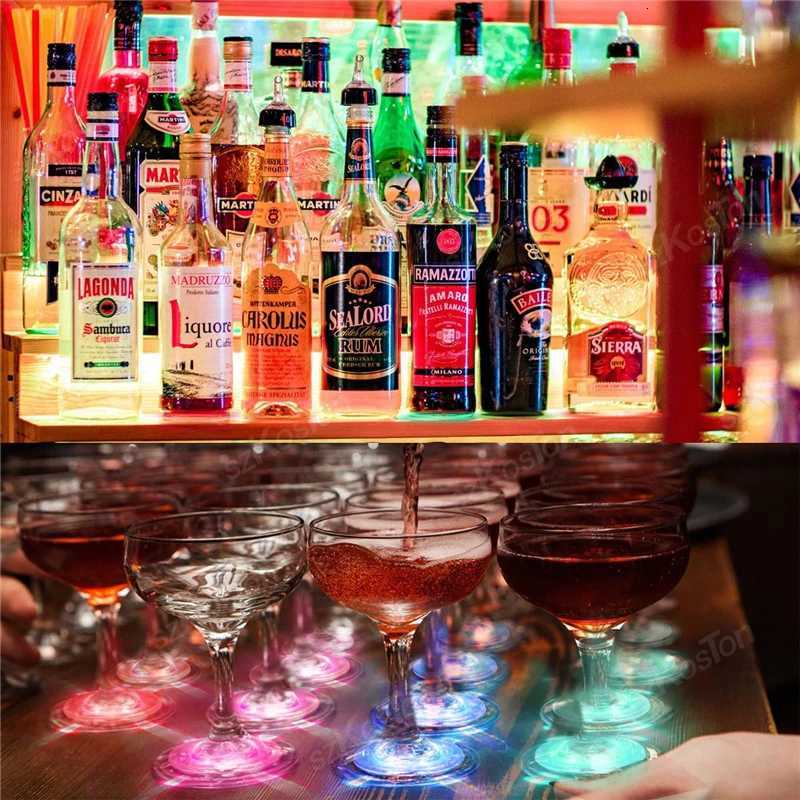 1-200PCS LED Bottle Coaster Lamps Luminous Cup Stickers Lights for Bar KTV Wedding Party Cocktail Drink Cups Vase Decoration XJ250710