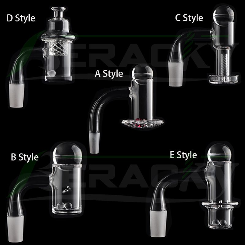 Beracky Two Styles Beveled Edge/Flat Top Terp Slurper Smoking Quartz Banger With Glass Spinning Carb Cap 10mm 14mm 18mm Male Female Nails For Dab Rigs Water Bongs