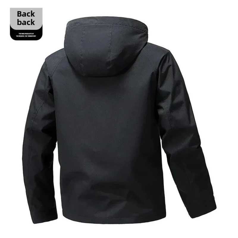 Mens Jacket Windbreaker Hiking Camping Coats Waterproof Outdoor Softshell Zip Up Hooded Jackets Lightweight Spring Autumn Coats W250711
