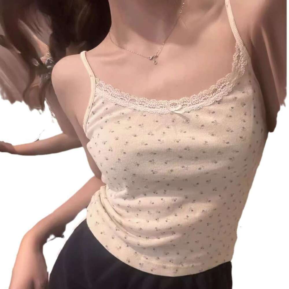 U-Neck Floral Short Sleeve Crop Top For Women Summer New Slim Fit Design Versatile Slimming T-Shirt B5