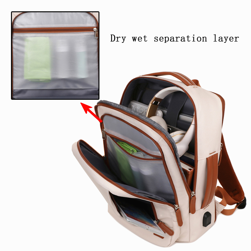 Expandable capacity business backpack - supports check-in. Multi-functional travel computer backpack.