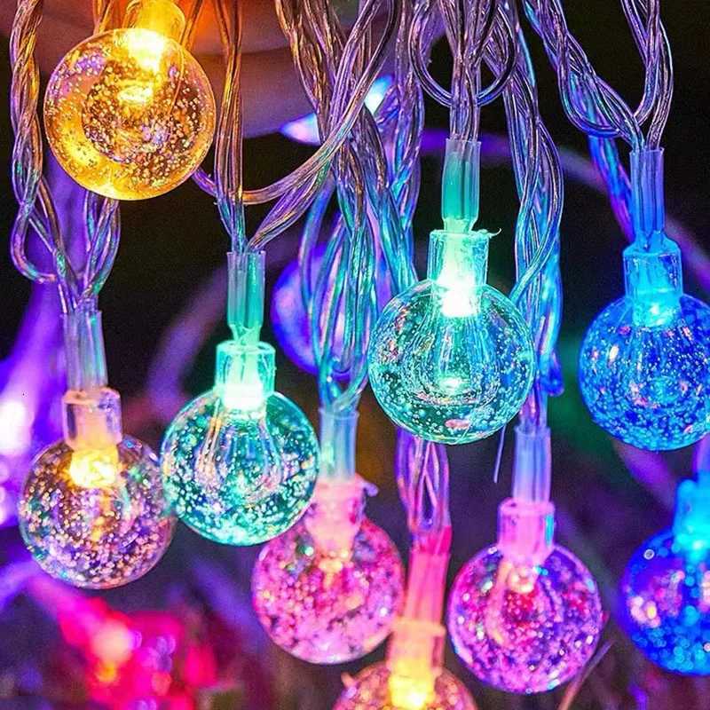 1.5-10m LED Crystal Ball Garland String Lights Indoor Decor Holiday Christmas Lamp 10/20/40/80 LED Fairy Lights Battery Operated XJ250710
