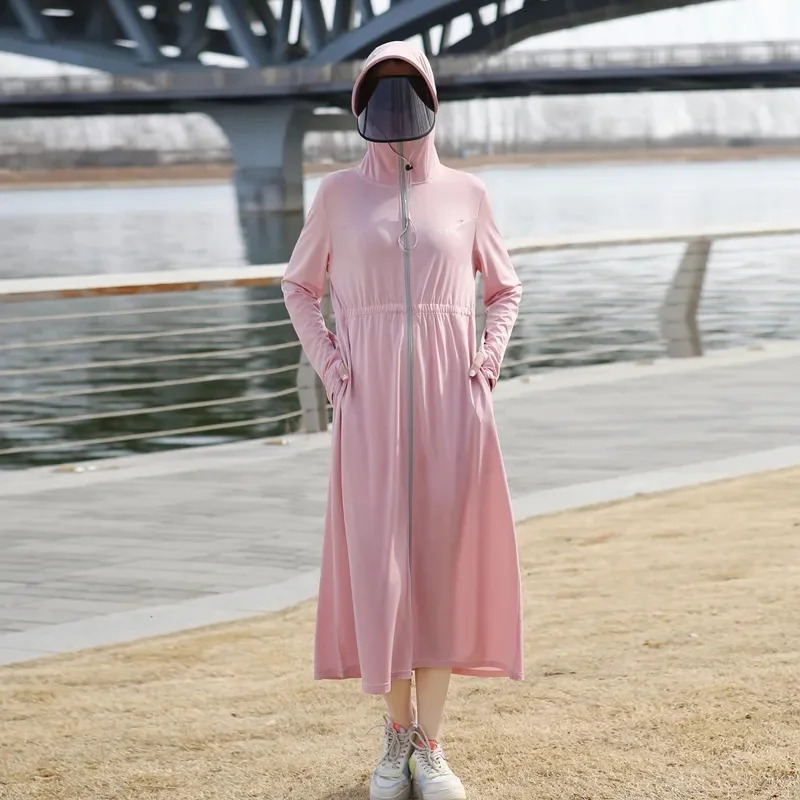 Sunscreen Clothing For Women In Summer Thin Version UPF50 Long Full Body Cardigan Sun Protection Clothing UV Shirt Pink 250703