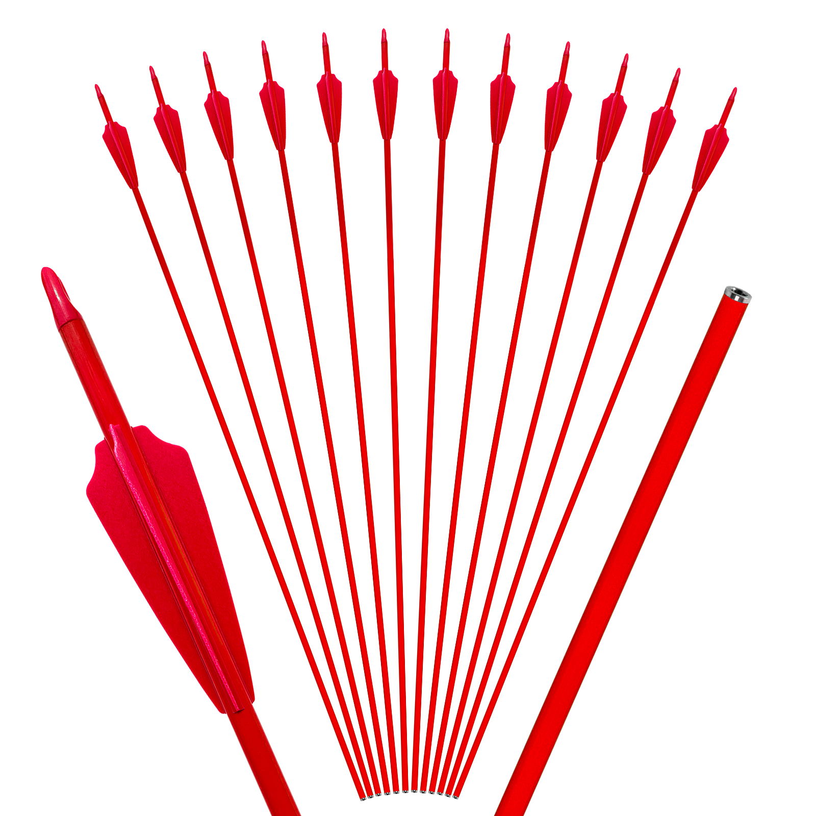 31inch Hunting Arrows Without Arrowheads Spine250-600 Carbon Fiber Archery Targeting Arrows 6.2mm Practice Arrows for Recurve Bow and Compound Bow (Pa