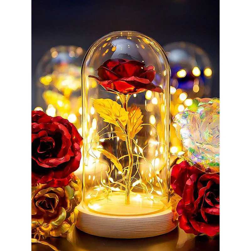 Eternal Life Flower Gold Foil Rose Valentine Gift Creative Gift LED Night LightXJ250710