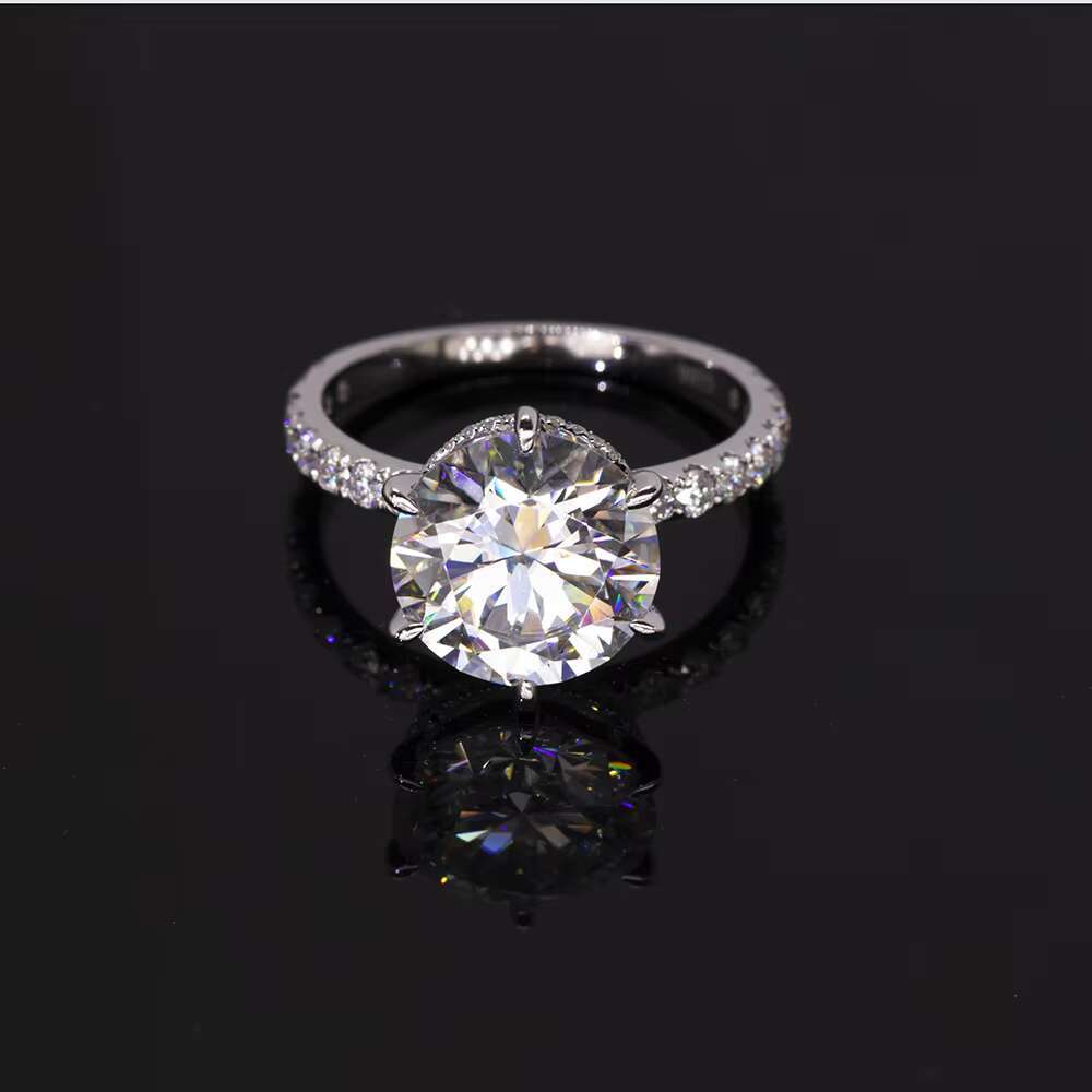 9K 10K 14K 18K 21K White Gold Fashion 5cts Moissanite Diamond Ladies Ring Weddings Engagement Ring Fine Jewelry