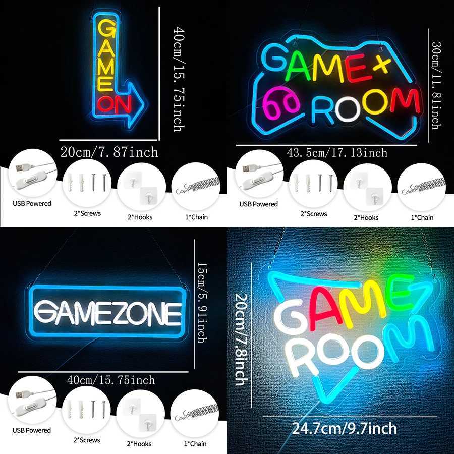 Game Zone Neon Signs for Gamer Room DecorLed Gaming Light Neon Sign for Wall Decor Bedroom Game Room Signs Gamer GiftsXJ250710