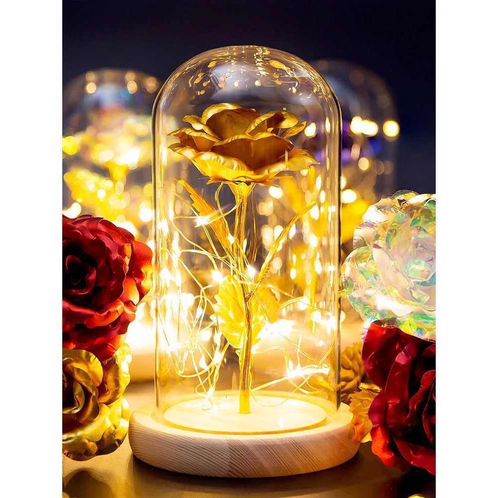 Eternal Life Flower Gold Foil Rose Valentine Gift Creative Gift LED Night LightXJ250710