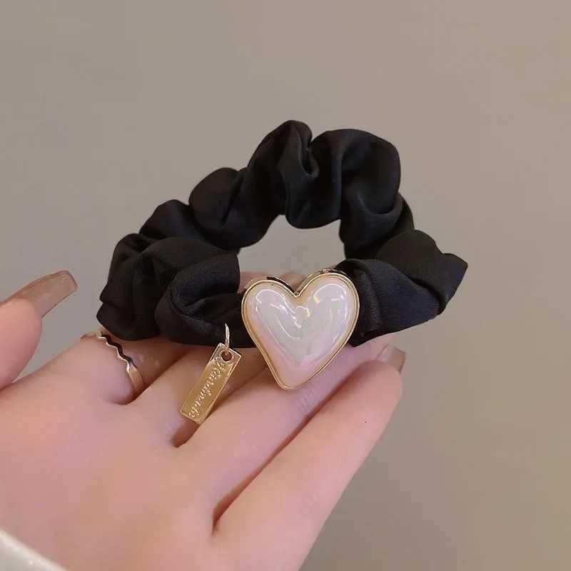 2Pcs/set Glitter Hair Ties with Shining Love - High Elastic Shiny Hair Bands for Women Elegant Ponytail Hair Rope Holders Y250711