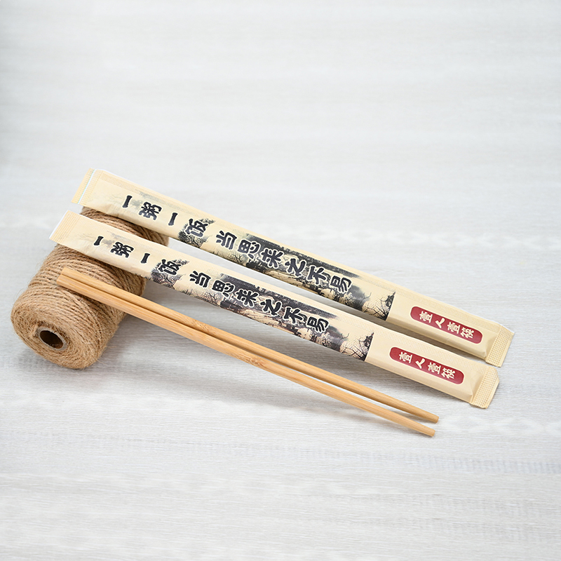 White Kraft Packaged Eco-Chopsticks Made from Sustainably Grown Bamboo