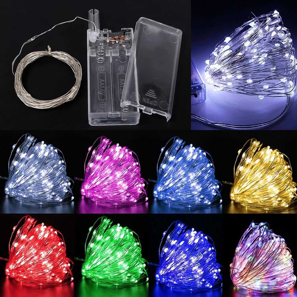 3M LED Copper Wire String Lights Battery Powered Colorful Fairy Lights for Christmas Wedding Party Holiday Decoration Lighting XJ250710