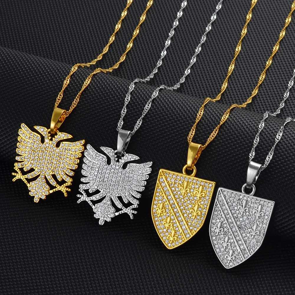 Anniyo Croatia Albania Serbia Bosnians Bosnia Pendant Necklaces Jewelry With Cubic Zirconia # 251106 W250710
