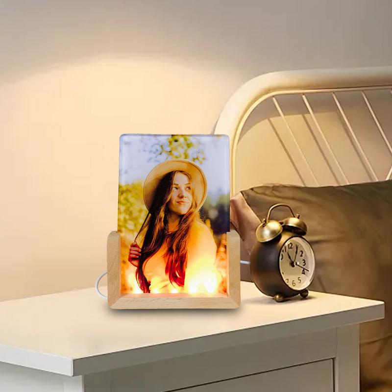 Sublimation Blanks 3D Night LED Light Lamp Base Heat Transfer Acrylic Photo Frame Blank H260306