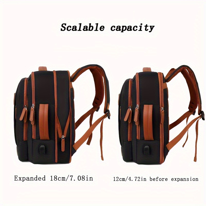 Expandable capacity business backpack - supports check-in. Multi-functional travel computer backpack.