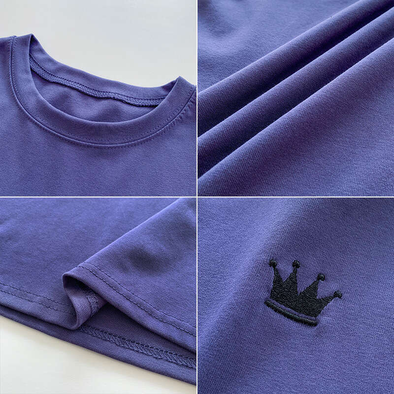 Summer New Slim Fit Embroidered Round Neck Short Sleeve T-Shirt For Women Students Ladies Base Shirt B5