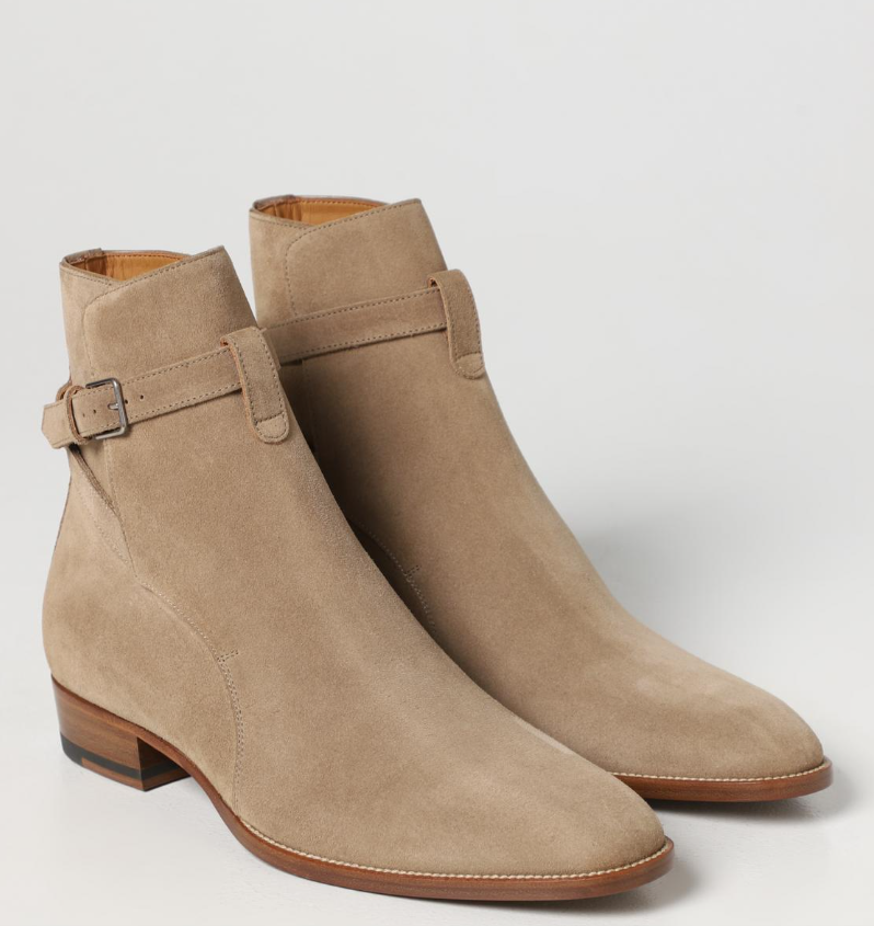 Top Winter Fashion Men Wyatt 30 Jodhpur Knight Boot Suede Leather Gentleman Chelsea Booties Buckle Fastening Men's Knight Booty EU38-47