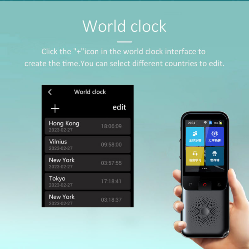 Portable T11 Voice-to-Voice & Text Translation Device Featuring 138 Nations' Dialects