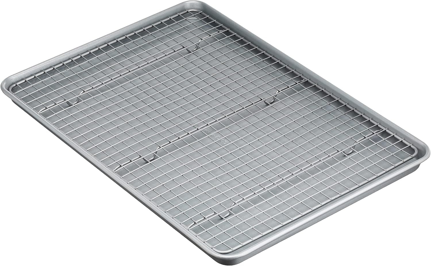 Gray Ceramic Nonstick Baking Sheet Set with Cooling Rack18x13 Half Sheet Pans PFOA Free Dishwasher Safe for Cookies Roasting Veggies