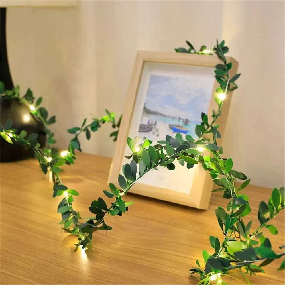2/5/10m Ivy Fake Vines Artificial Ivy String Light Leaf Wall Leaves for Room Garden Wedding Wall Decoration Battery Powered XJ250710