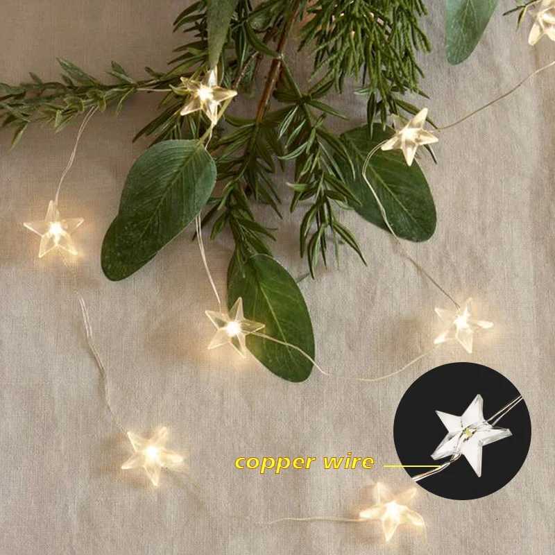 6M Star Fairy Lights Mini LED String Garland Decoration for Bedroom Garden Curtain Battery 3XAA Outdoor Wedding Party Lighting XJ250710