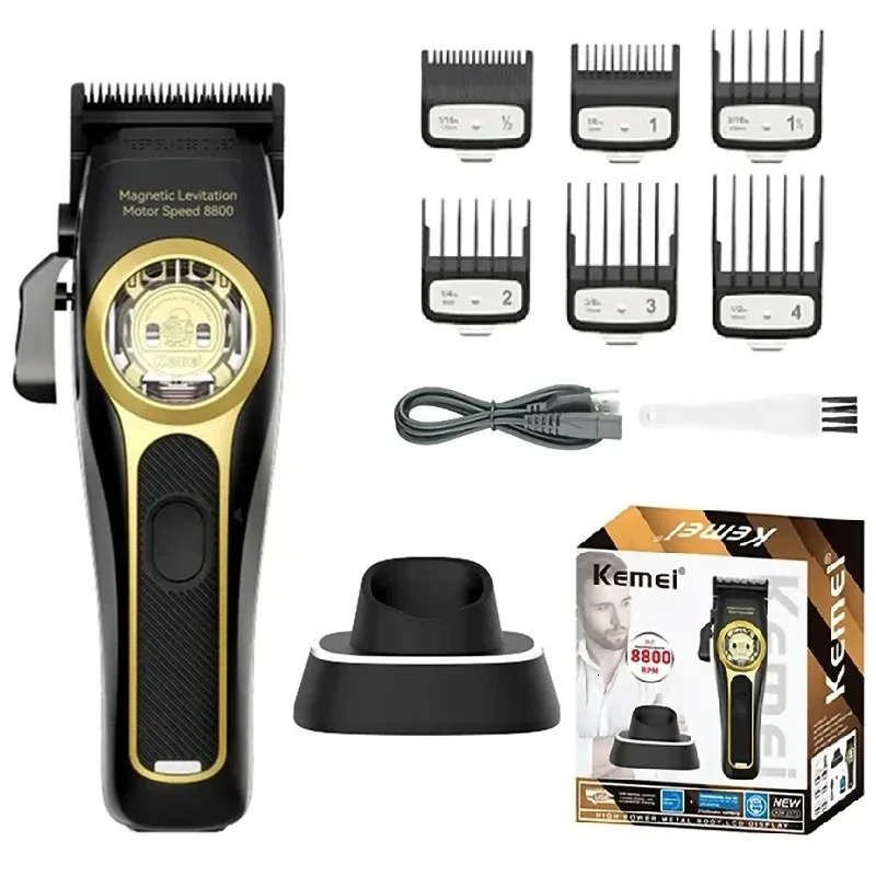 Kemei Professional Clipper Mens Hair Trimmer Beard Trimer Rechargeable Barber Cordless Haircut Machine Salon Tool 250711 C260312