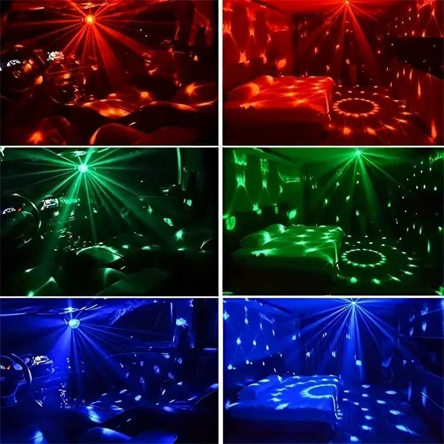 1Pc Disco Ball DJ Night Lights Sound Activated RGB Rotating Stage Strobe Lamp for Home Room Birthday Decor Wedding Dance Parties XJ250710
