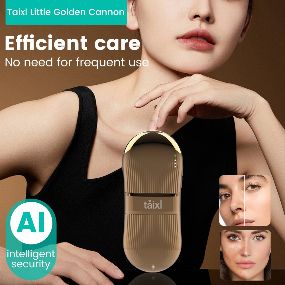 TAIXL small golden cannon is a home facial beauty device for lifting and fading fine lines