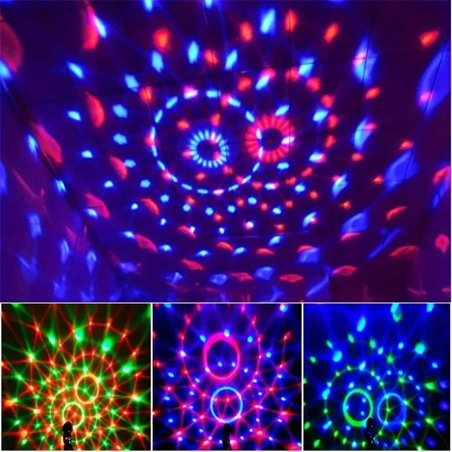 1Pc Disco Ball DJ Night Lights Sound Activated RGB Rotating Stage Strobe Lamp for Home Room Birthday Decor Wedding Dance Parties XJ250710
