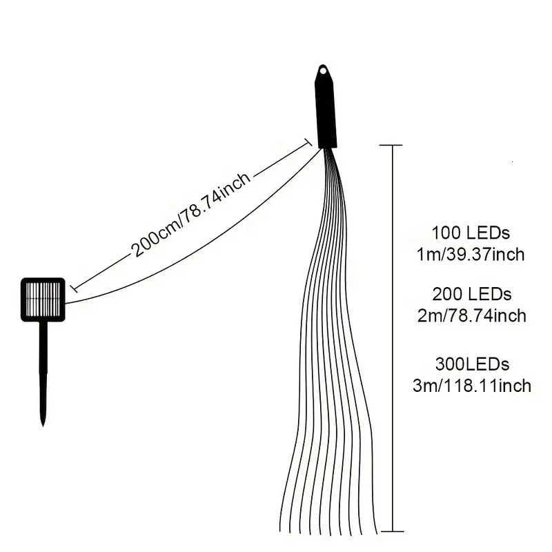 1 Piece LED Copper Wire Fairy Lights String Vine Chandelier String Waterfall Holiday Curtain Lights Garden Christmas Party Decor XJ250710