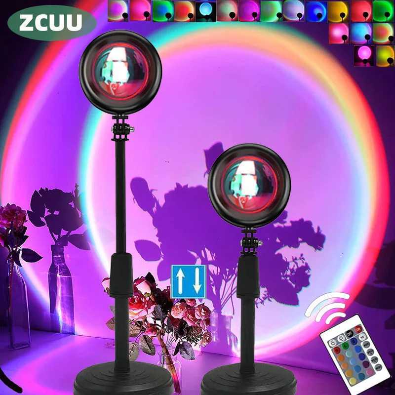 Sunset Projector Lamp Rainbow Atmosphere Night Light Sunset Light For Bedroom Room Decor Decoration Background Wall Table Lamp XJ250710