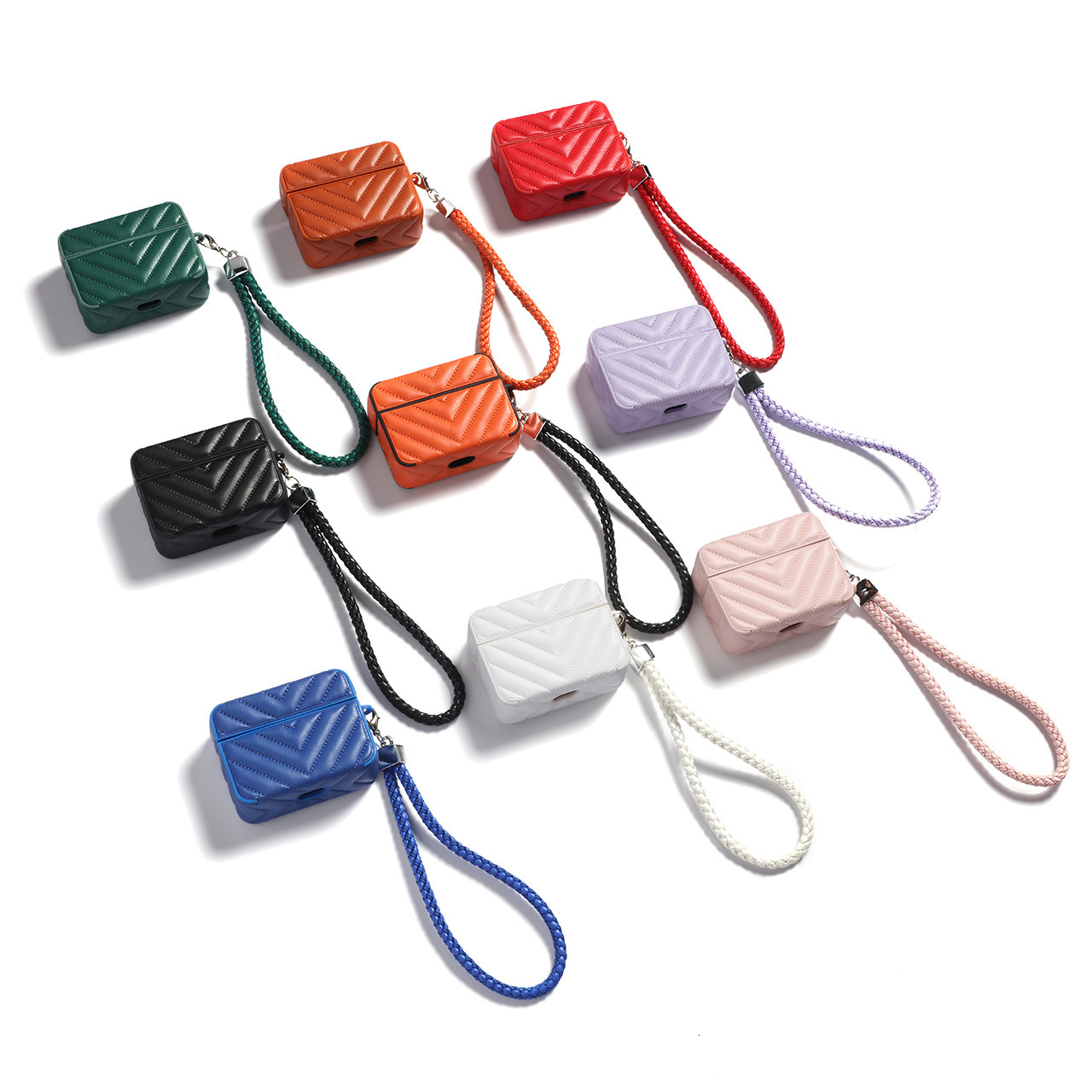 Vshaped Down Jacket Pattern 4 Case Compatible with 2 Wireless Bluetooth Earphone Protective Case 250711