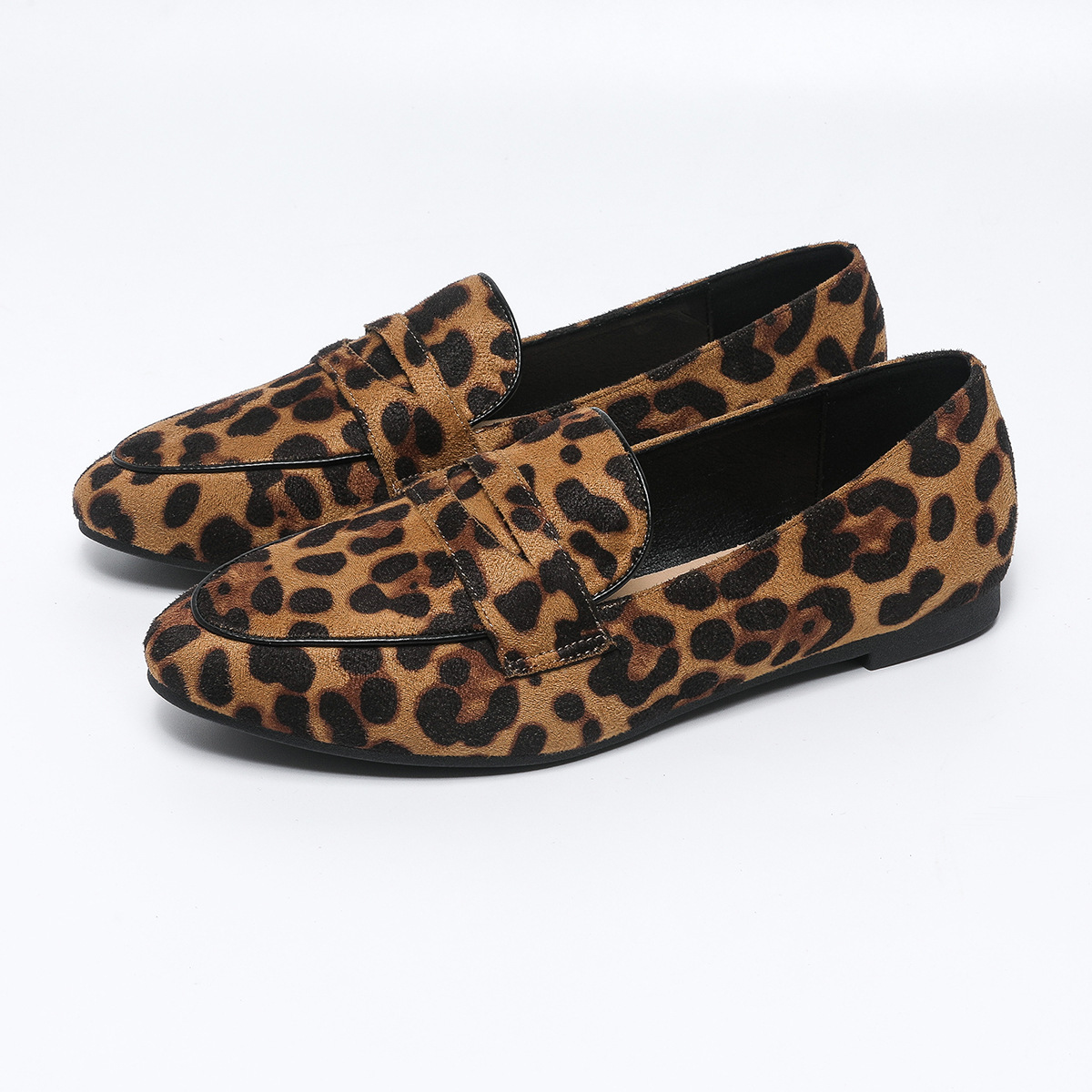 Free shipping designer shoes Women Shoes Large Size Women Shoes 3545 Spring and Autumn Round Toe Flat Leopard Print Single Shoes NonSlip Large Sole he