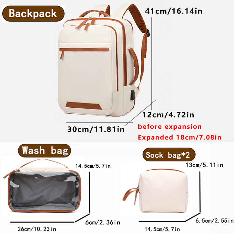 Color-matched dual-shoulder bag - Simple design, large capacity, suitable for commuting and traveling with a computer.
