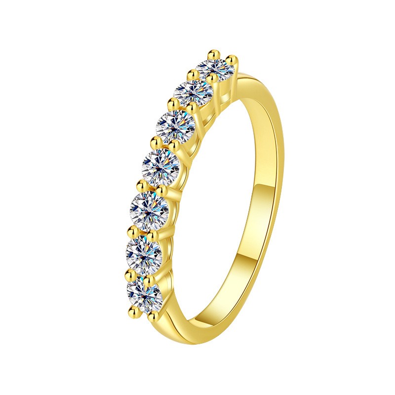 MT Moissanite Ring for Women S925 Sterling Silver with White Gold Plated /18K Gold Plated Diamond Wedding Band Rings Fine Jewelry