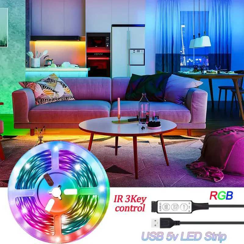 5050 RGB LED Lights for TV 3 Key Control LED Strip USB 5V Tape Lights for TV Backlight Home Party Decoration Flexible Ribbon XJ250710