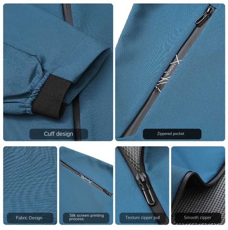 2024 Casual Soft Shell Jacket Mens Sports Outdoor Solid Color Anti-Stain Windbreaker Autumn Womens Camping Travel Rainproof Coat W250711