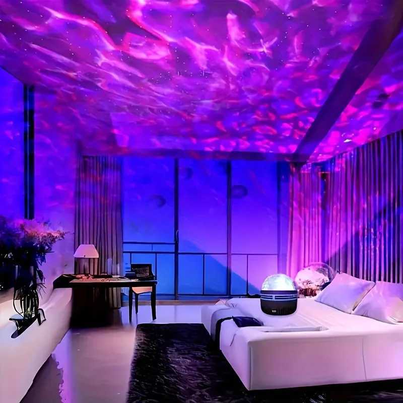 USB LED Night Light Starry Sky Projector Lamp Aurora DC 5V RGB Remote Control Rotating Lighting for Home Party Room Decoration XJ250710