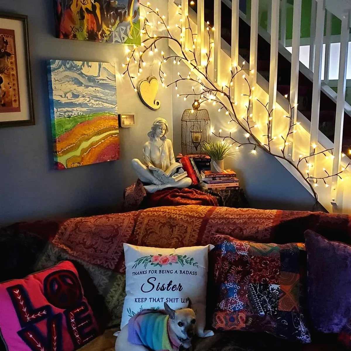 72/96/144LEDS USB Willow Vine Branch Lights 8 Modes Warm White Light for Wall Room Kitchen Coffee Shop Christmas Halloween Decoration XJ250710