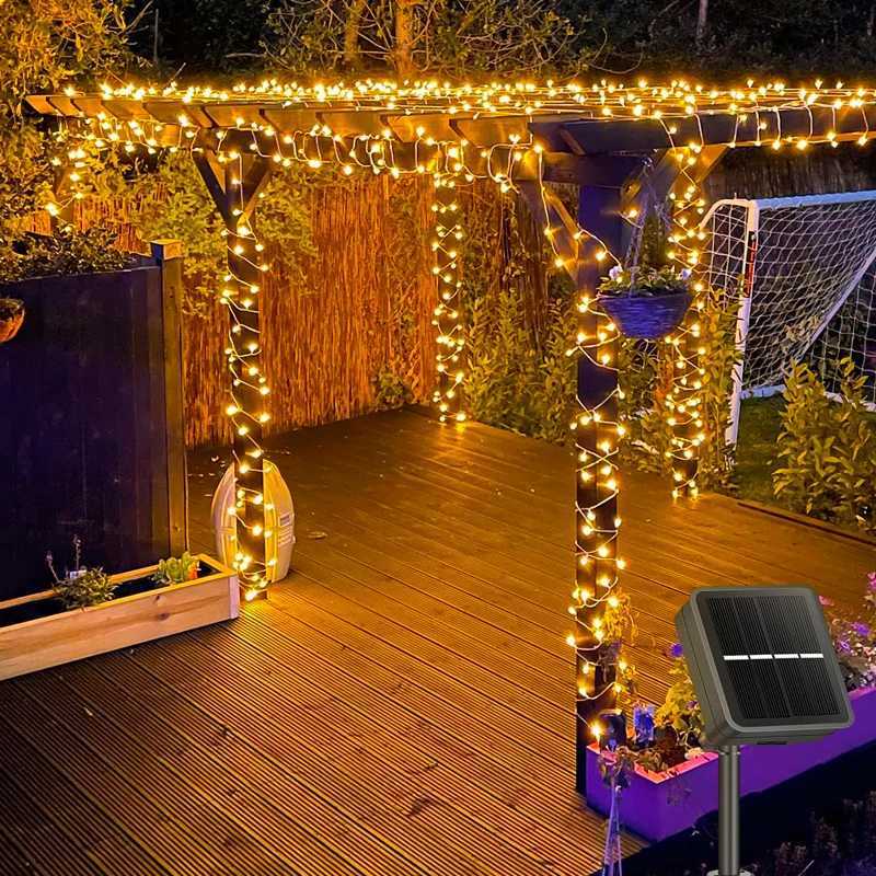 Outdoor LED Solar Fairy Lights Christmas Decoration Waterproof Solar Garland 8 Modes Lights for Xmas Party Patio Balcony Yard XJ250710