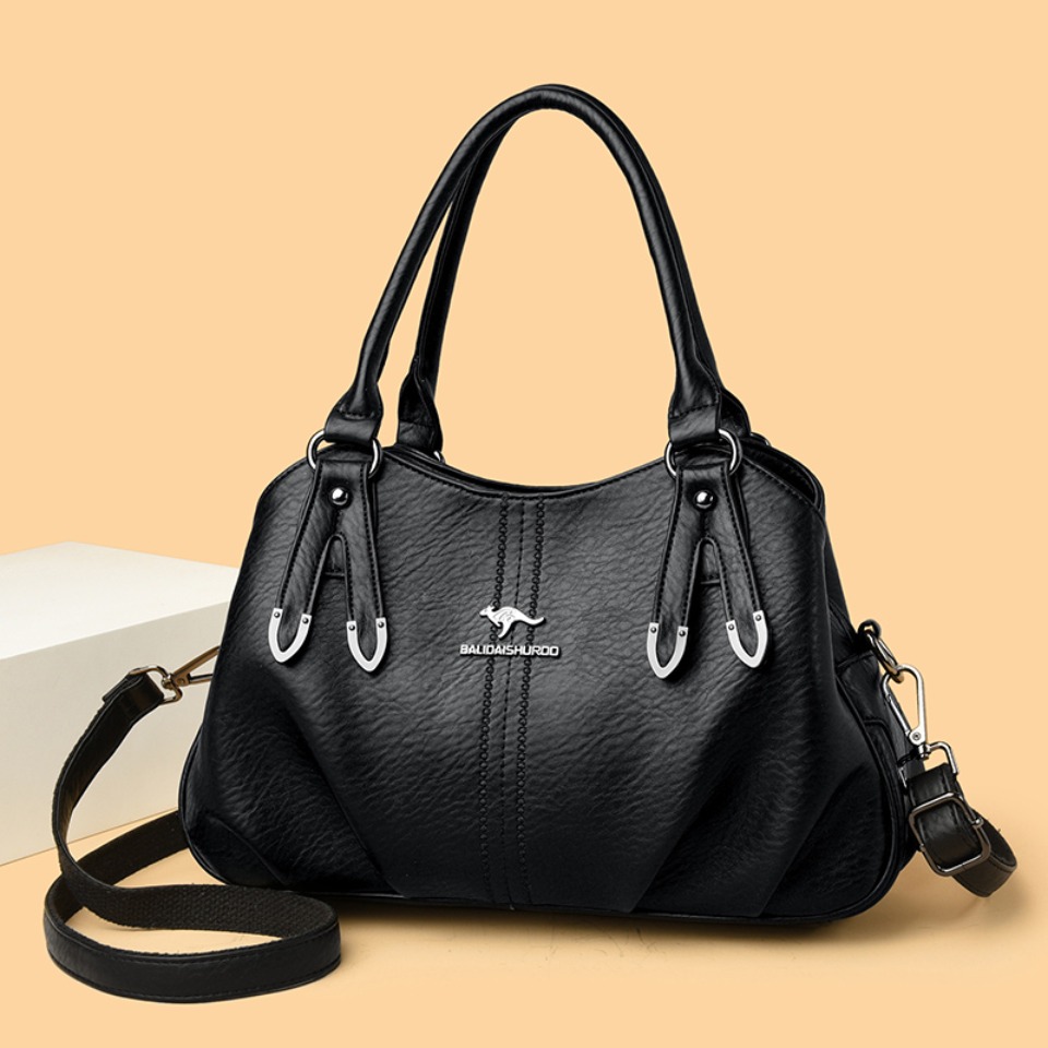 Four Arrows Soft Pu Leather Luxury Handbags Women Bags Designer 3 Layer Medium Shoulder Crossbody Sac Ladies Large Capacity Tote