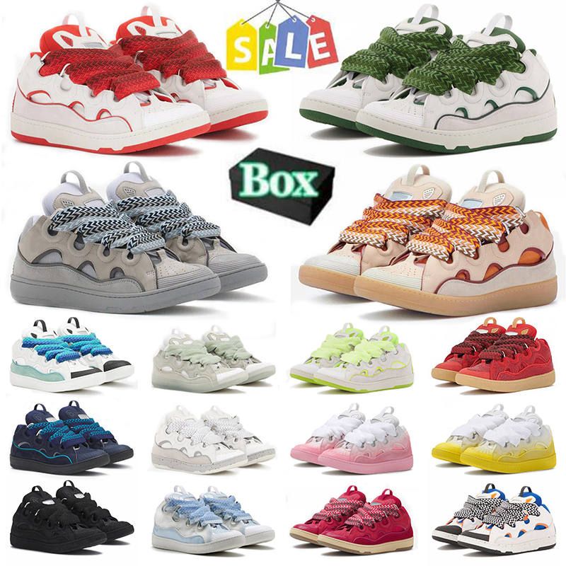 designer sneakers with box luxury mens Casual Shoes curb leather sneaker womens trainers pale blue white black gum multi-color red Pink Multi pink women shoes paris