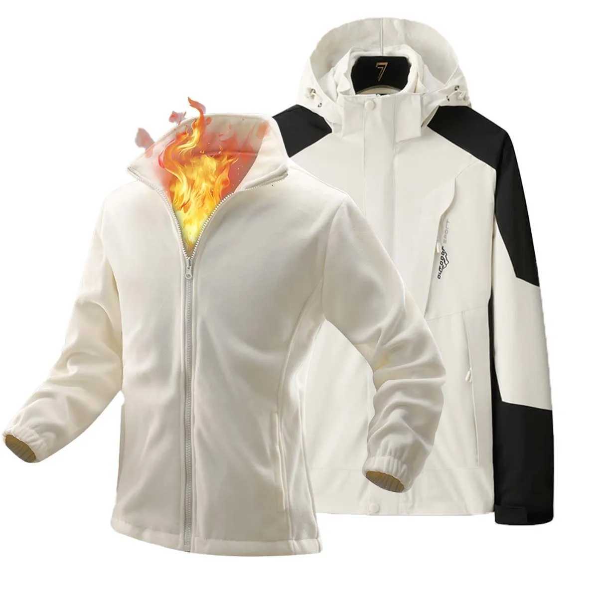 New Winter Mens 3 In Thick Hiking Jacket Women Fleece Coats Anti-Fouling Waterproof Coat Outdoor Warm Jacket Windproof Jackets W250711