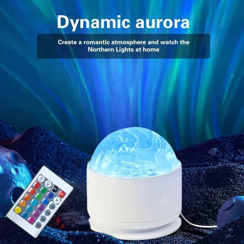 Northern Aurora/Water Ripple Projector Lamp LED Night Light with Remote Control Party Decor Light Projector Atmosphere Light XJ250710