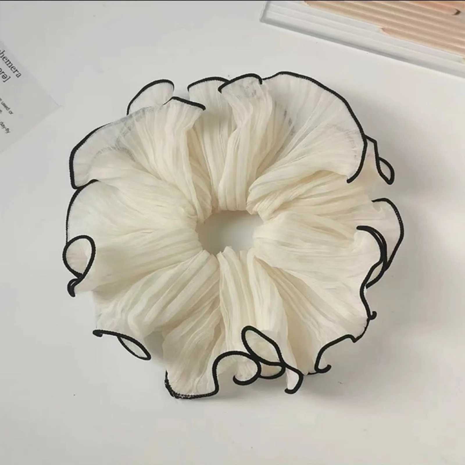 4PCS Elastic Headband French Vintage Chiffon Scrunchies Scrunchy Large Intestine Hair Rings Girls Hair Styling Accessories Y250711