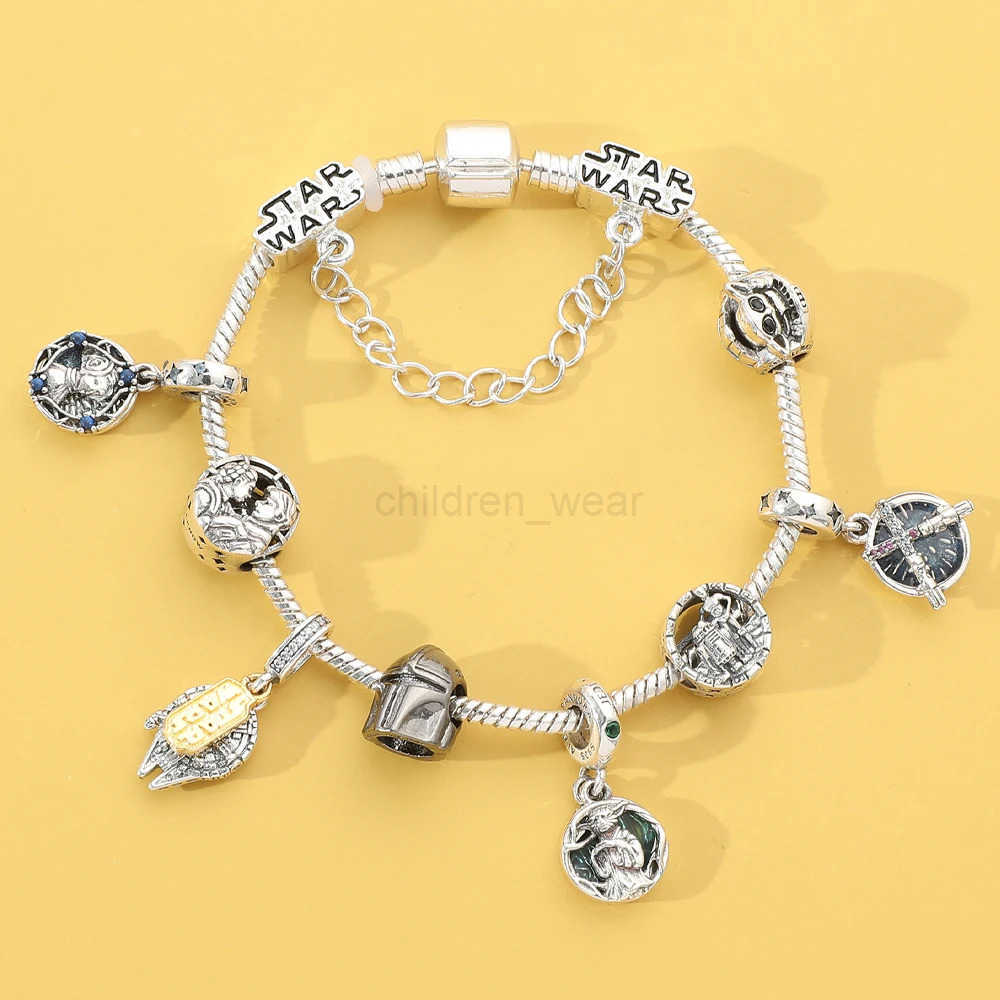 Disney Charms Crystal Beads Bracelet Marvel Superhero Pendant Bangle Star Wars Bracelet Women Jewelry Accessories for Fans Gifts W20250711